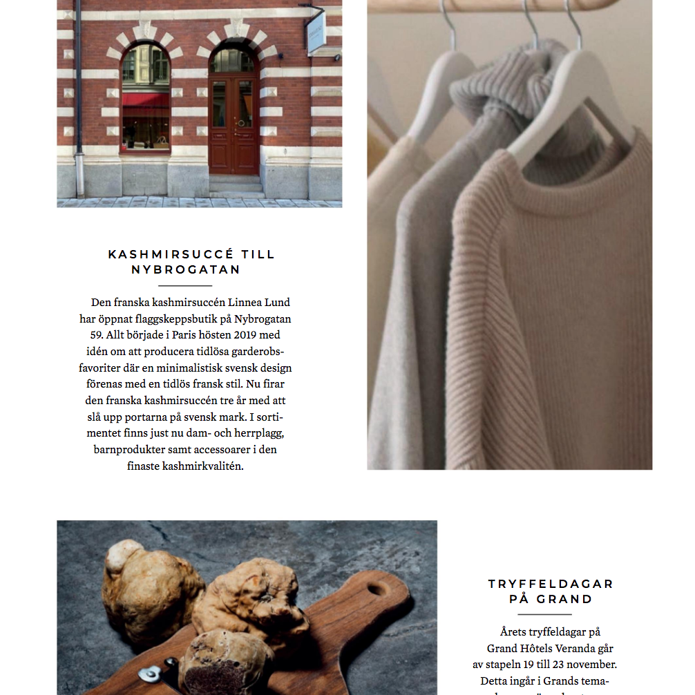 Linnea Lund published in Stockholms Innerstadsmagasin
