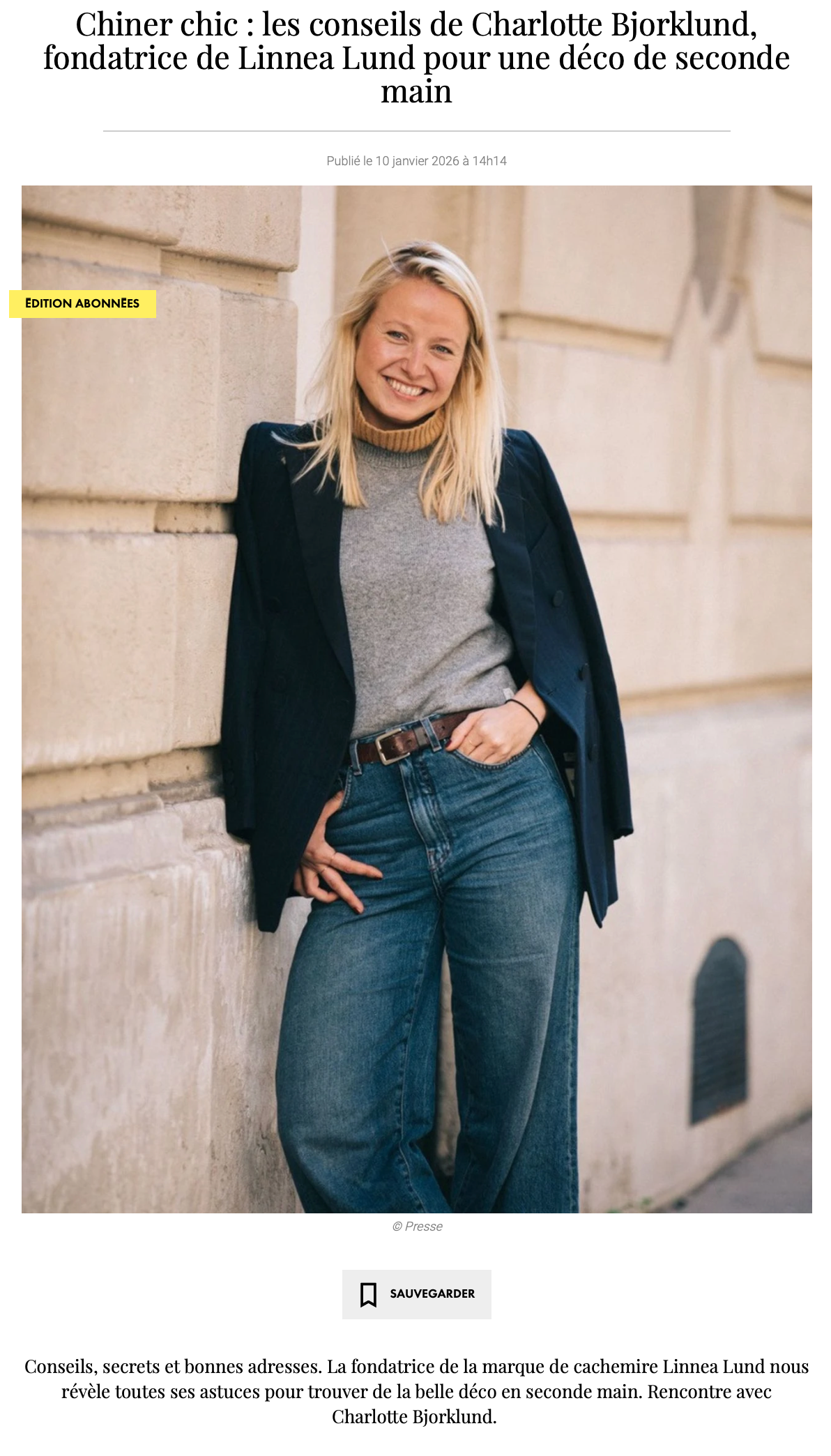 Linnea Lund featured in ELLE Décoration