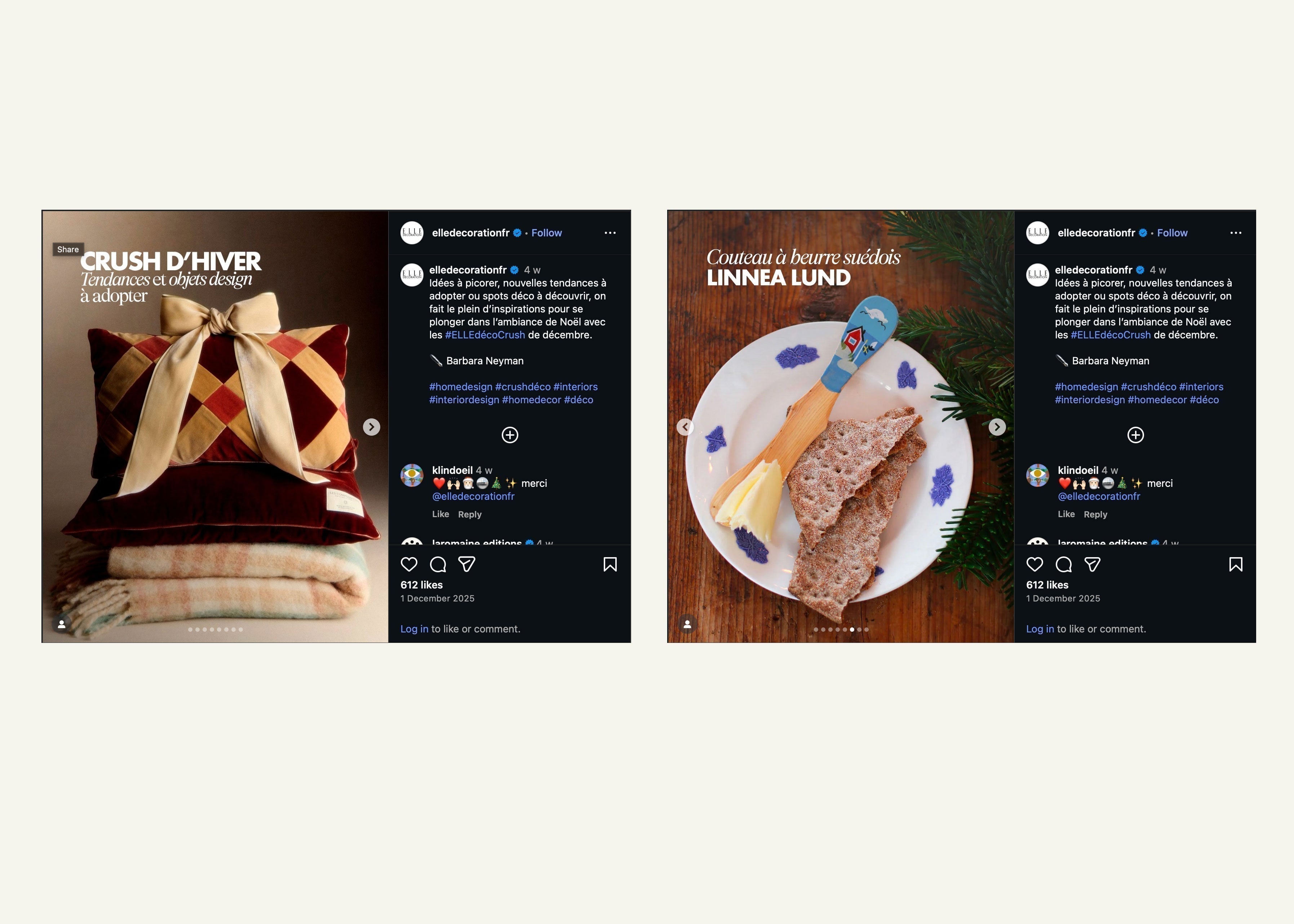Linnea Lund featured in ELLE Décoration’s Instagram
