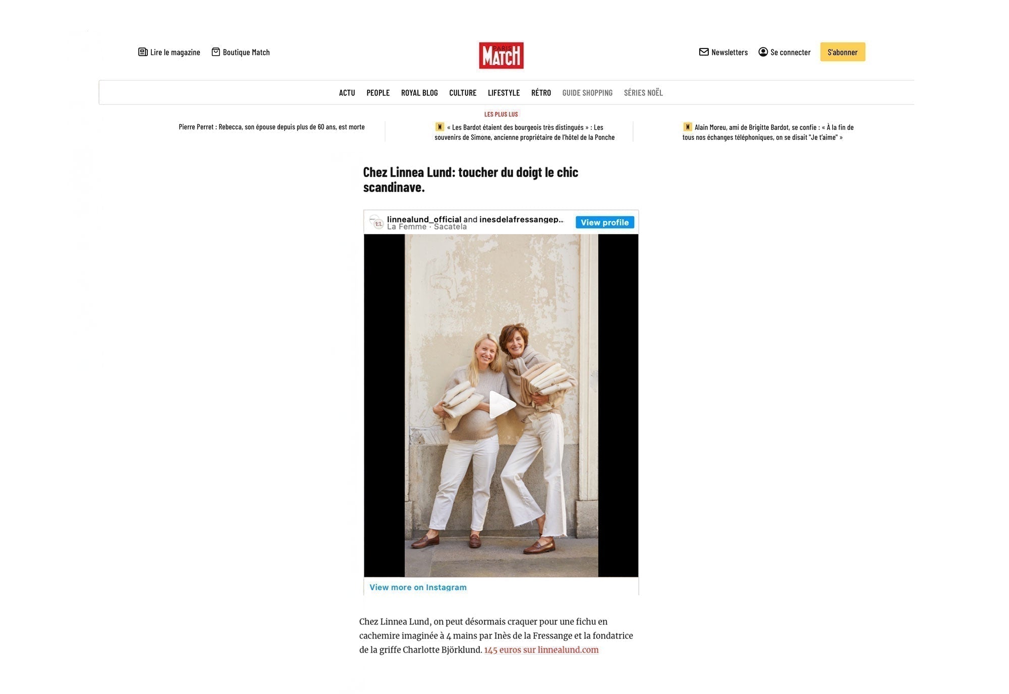 Scandinavian Chic: Linnea Lund Featured in Paris Match