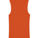A orange, round neck, sleeveless cashmere tank top | Amanda | Linnea Lund