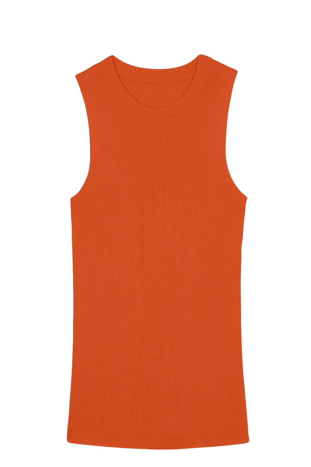 A orange, round neck, sleeveless cashmere tank top | Amanda | Linnea Lund