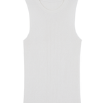 A cream, round neck, sleeveless cashmere tank top | Amanda | Linnea Lund