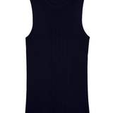 A dark blue, round neck, sleeveless cashmere tank top | Amanda | Linnea Lund