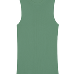 A green, round neck, sleeveless cashmere tank top | Amanda | Linnea Lund