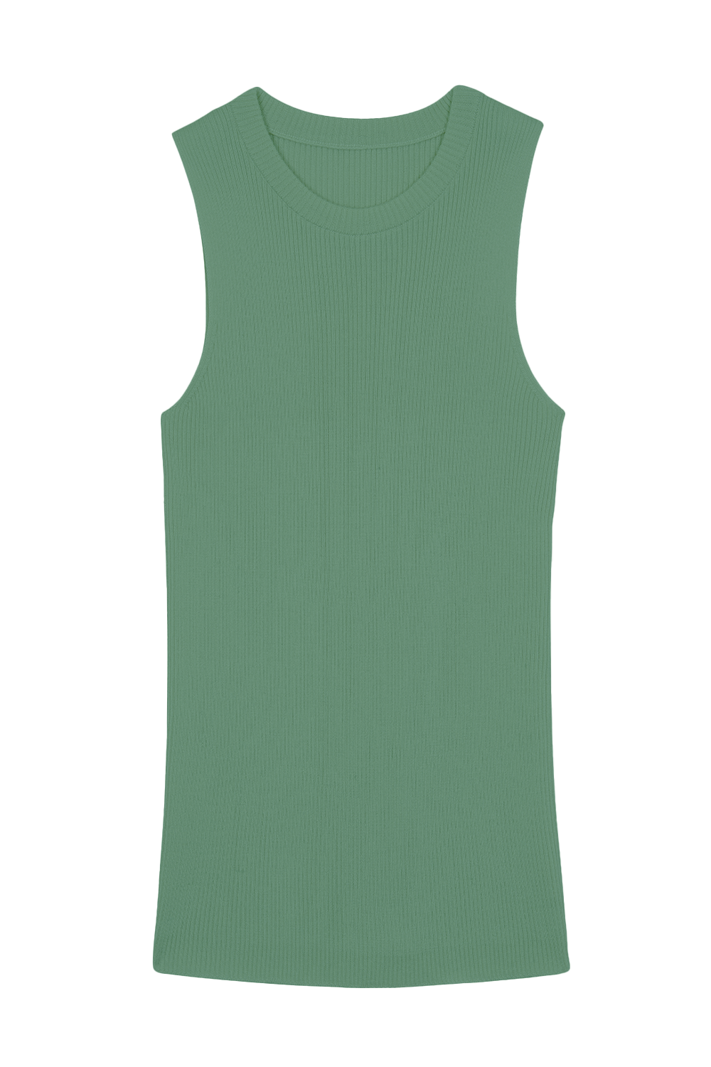 A green, round neck, sleeveless cashmere tank top | Amanda | Linnea Lund