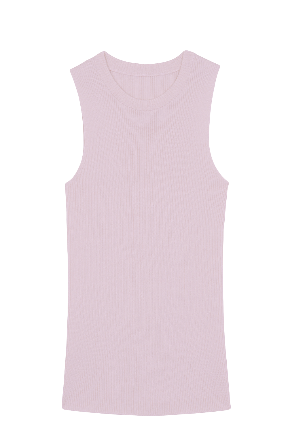A powder pink, round neck, sleeveless cashmere tank top | Amanda | Linnea Lund