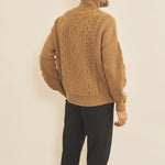 Brown macchiato men cashmere sweater - Back | Bjorn | Linnea Lund