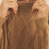 Brown macchiato men cashmere sweater - focus fabric | Bjorn | Linnea Lund