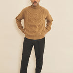 Brown macchiato men cashmere sweater - look | Bjorn | Linnea Lund