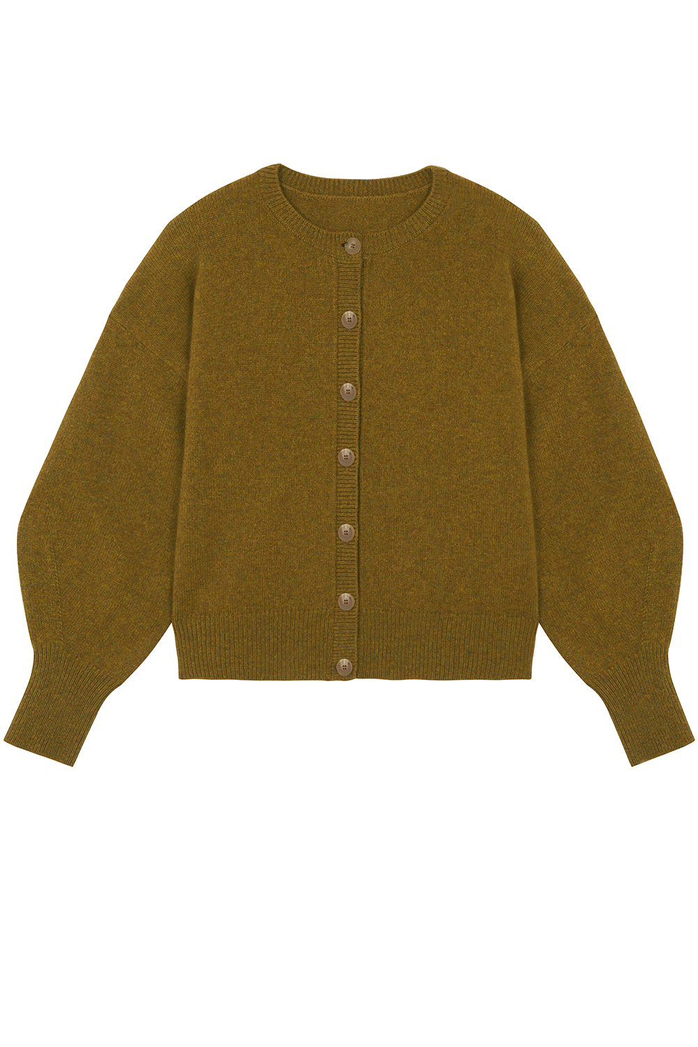 Cashmere cardigan women ocher green - packshot | Gabriella | Linnea Lund