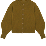 Cashmere cardigan women ocher green - packshot | Gabriella | Linnea Lund