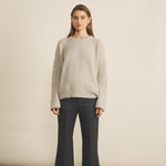 Ribbed grey women cashmere sweater - look | Edward | Linnea Lund