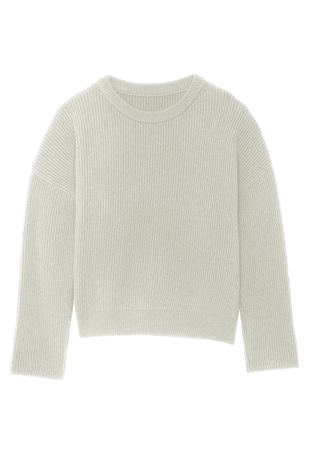 Ribbed light grey women cashmere sweater - packshot | Edward | Linnea Lund