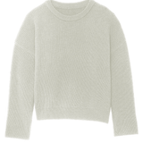 Ribbed light grey women cashmere sweater - packshot | Edward | Linnea Lund