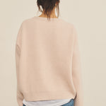 Ribbed pink women cashmere sweater - back view | Edward | Linnea Lund
