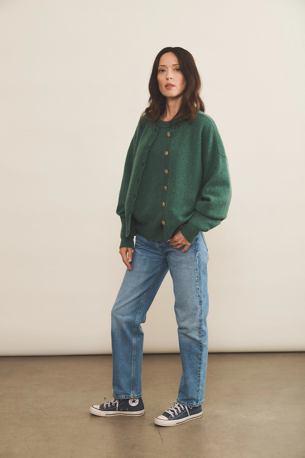 Cashmere cardigan women green - look | Gabriella | Linnea Lund