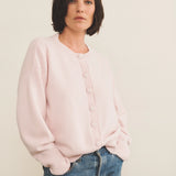 Cashmere cardigan women pale pink - front view | Gabriella | Linnea Lund