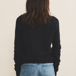 Midnight blue women cashmere cardigan - back view | Greta | Linnea Lund