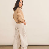 Cashmere cardigan women camel - side view | Greta | Linnea Lund