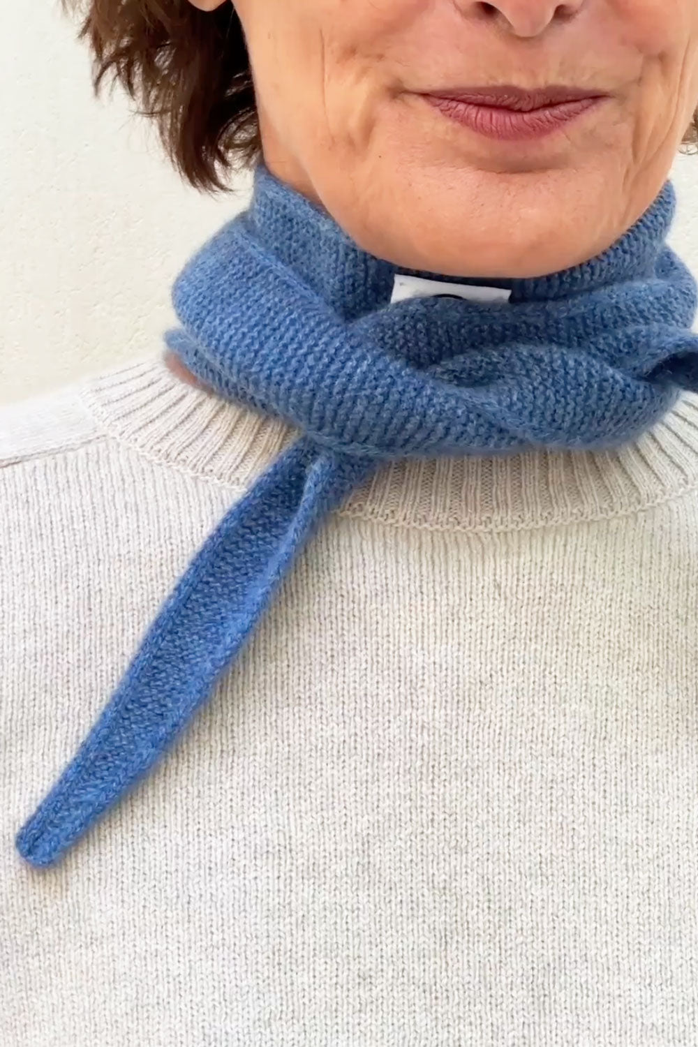 Blue cashmere sophie scarf bandana | Violette | Ines de la Fressange x Linnea Lund