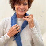 Blue cashmere sophie scarf bandana | Violette | Ines de la Fressange x Linnea Lund