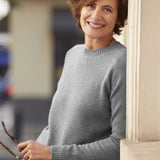 Grey color women cashmere sweater | Ines | Ines de la Fressange x Linnea Lund