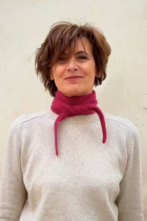Fuchsia cashmere sophie scarf bandana | Violette | Ines de la Fressange x Linnea Lund