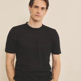 black cashmere tee shirt men - front view | Julius | Linnea Lund