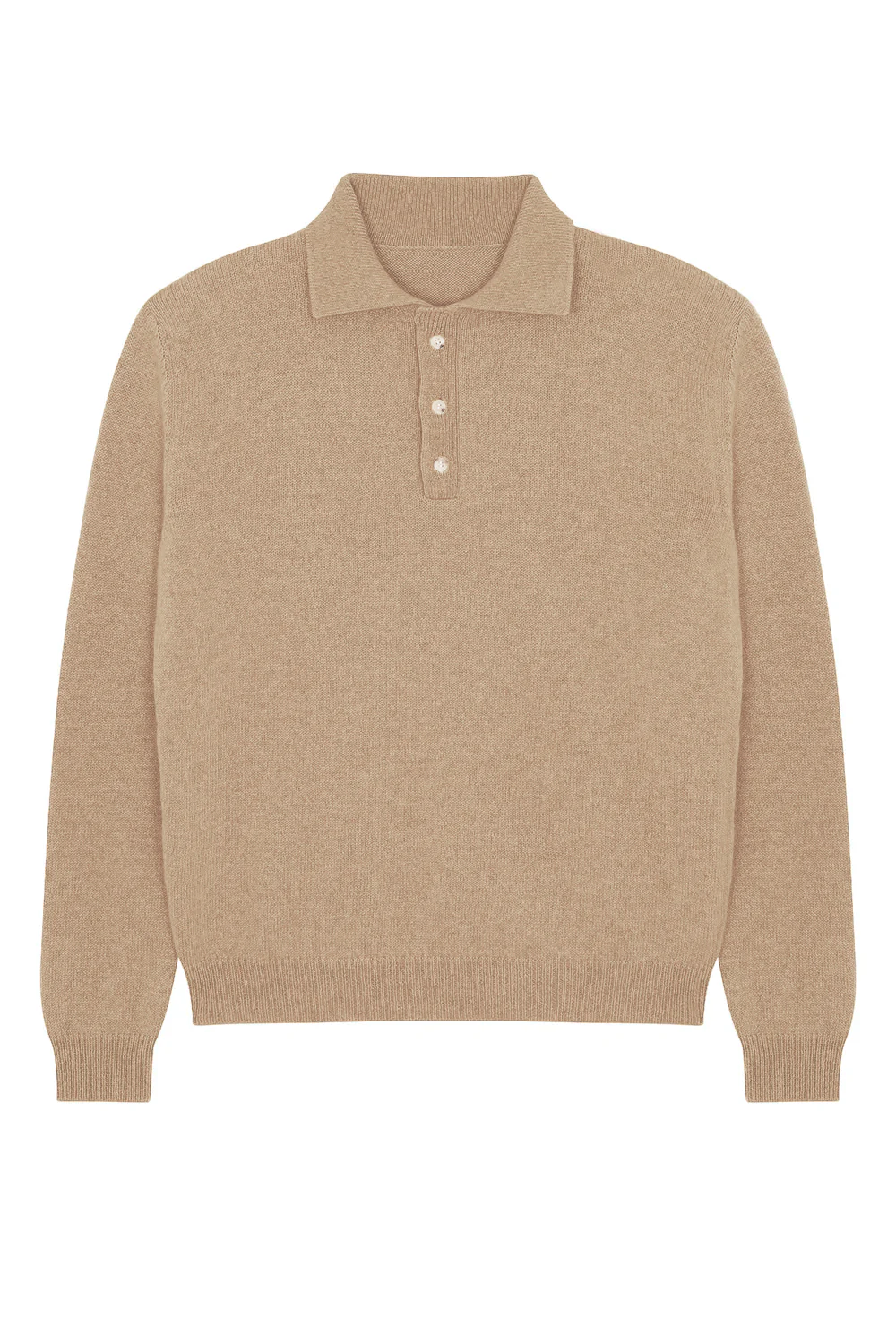 Light camel cashmere polo sweater men - packshot | Ralph | Linnea Lund