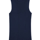 A navy blue, round neck, sleeveless cashmere tank top | Amanda | Linnea Lund