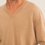 Cashmere sweater men beige - focus | Max | Linnea Lund
