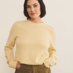 yellow women cashmere sweater - front view | Mimmi | Linnea Lund