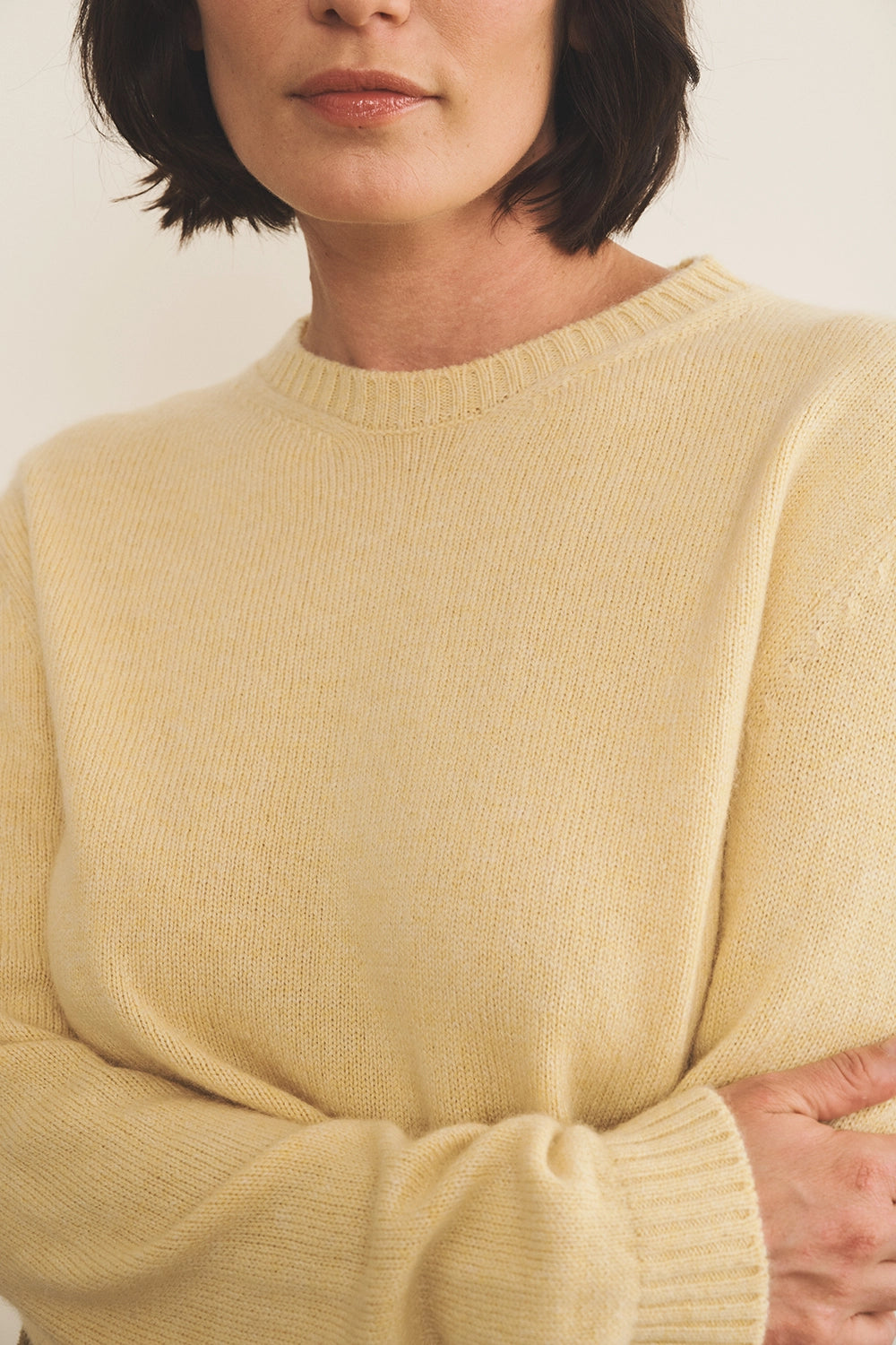 yellow women cashmere sweater - focus view | Mimmi | Linnea Lund