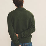 Dark green cashmere polo sweater men - back view | Ralph | Linnea Lund