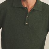 Dark green cashmere polo sweater men - focus | Ralph | Linnea Lund