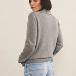 Grey cashmere polo sweater women - back view | Ralph | Linnea Lund