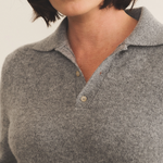 Grey cashmere polo sweater women - focus | Ralph | Linnea Lund