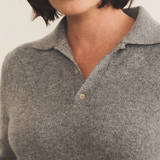 Grey cashmere polo sweater women - focus | Ralph | Linnea Lund