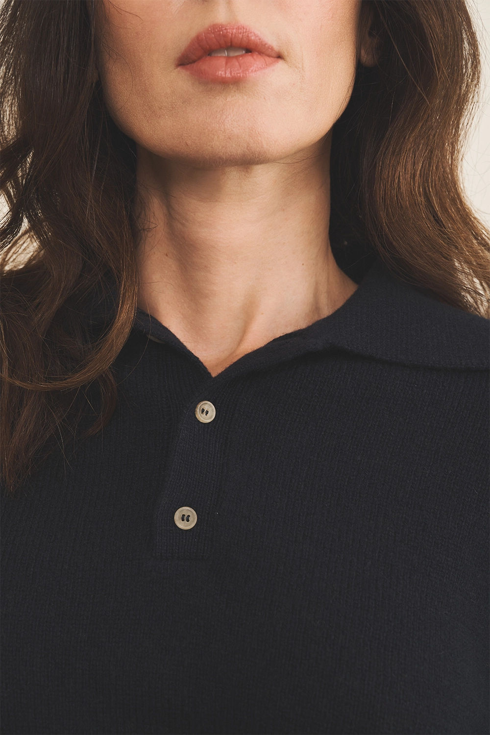 Navy blue cashmere polo sweater women - focus view | Ralph | Linnea Lund