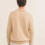 Light camel cashmere polo sweater men - back view | Ralph | Linnea Lund
