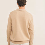 Light camel cashmere polo sweater men - back view | Ralph | Linnea Lund