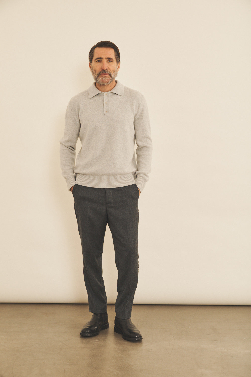 Light grey men cashmere sweater - look | Ralph | Linnea Lund