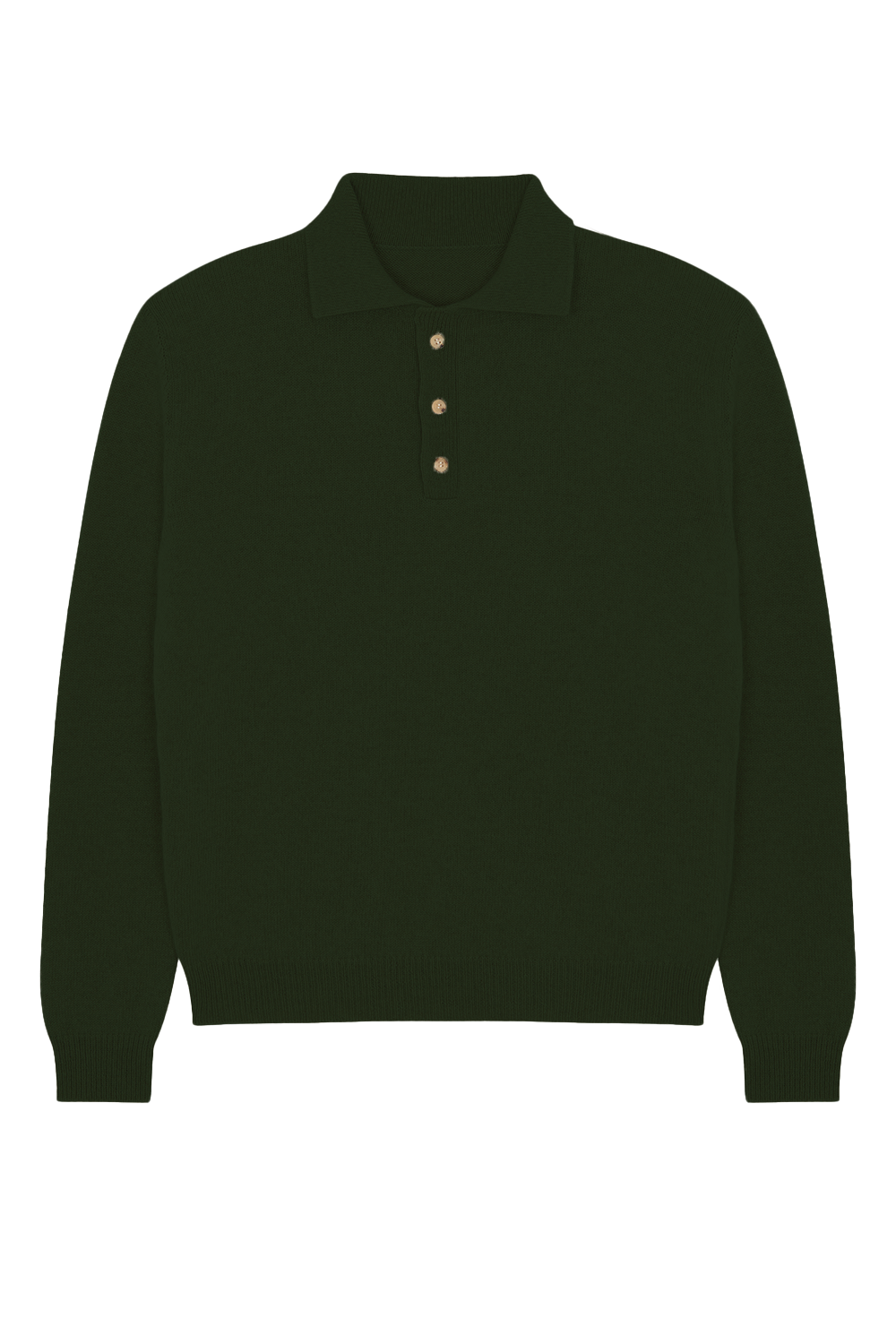 Dark green cashmere polo sweater men - packshot | Ralph | Linnea Lund