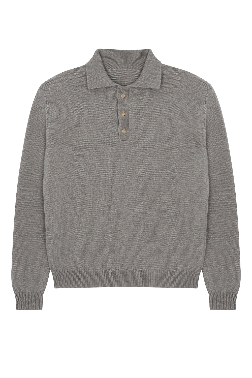 Grey cashmere polo sweater - packshot | Ralph | Linnea Lund