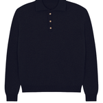 Navy blue cashmere polo sweater - packshot | Ralph | Linnea Lund