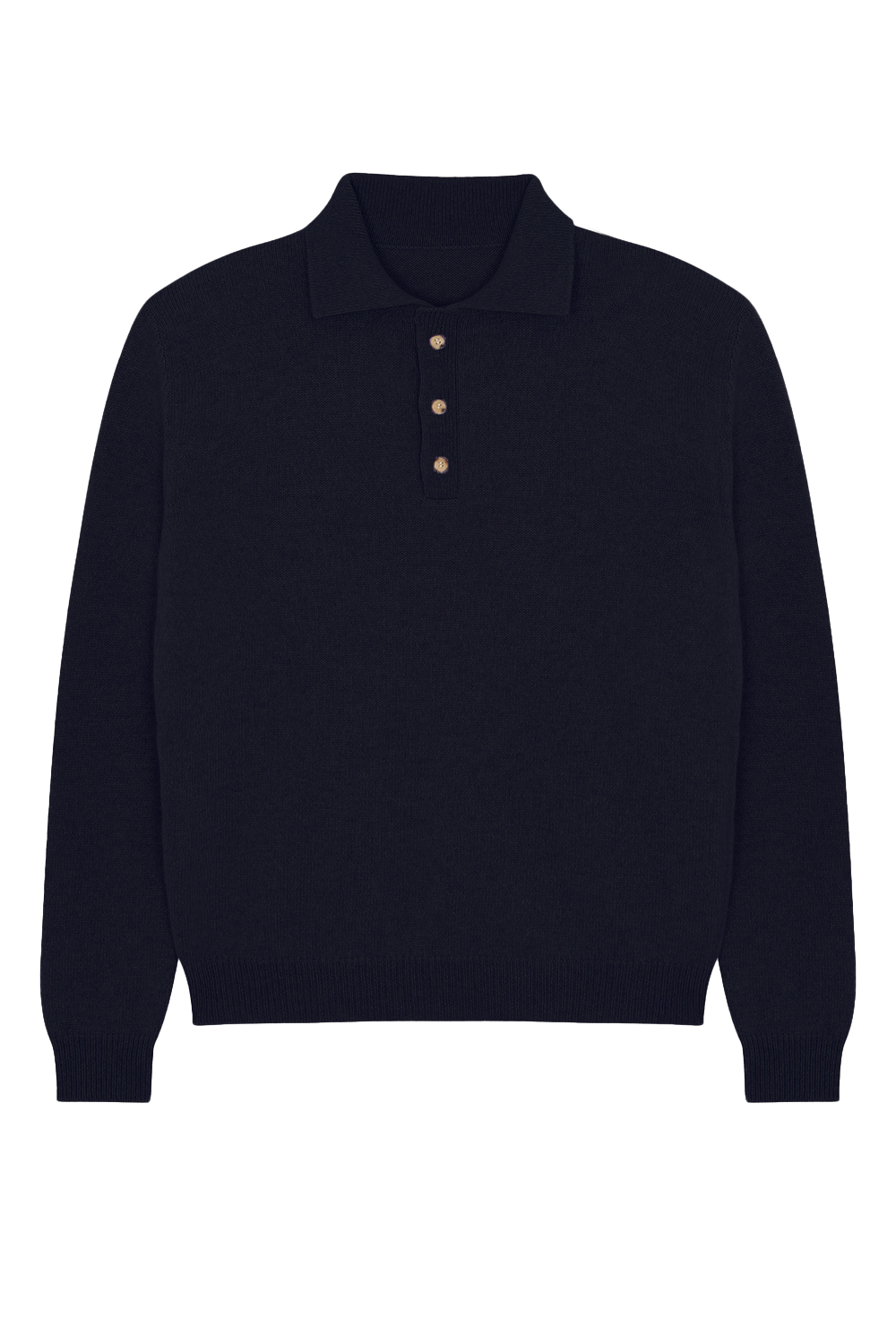 Navy blue cashmere polo sweater - packshot | Ralph | Linnea Lund