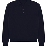 Navy blue cashmere polo sweater - packshot | Ralph | Linnea Lund