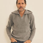 Grey men cashmere sweater - front view | Sam | Linnea Lund