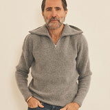 Grey men cashmere sweater - front view | Sam | Linnea Lund